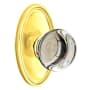 Emtek Providence Crystal Privacy Door Knob with Solid Brass Rosette Unlacquered Brass