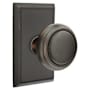 Emtek Norwich Privacy Door Knob Set with Rectangular Rose from the Brass Classic Collection Oil Rubbed Bronze