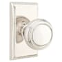 Emtek Norwich Privacy Door Knob Set with Rectangular Rose from the Brass Classic Collection Polished Nickel