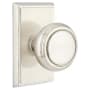 Emtek Norwich Privacy Door Knob Set with Rectangular Rose from the Brass Classic Collection Satin Nickel