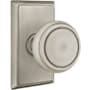 Emtek Norwich Privacy Door Knob Set with Rectangular Rose from the Brass Classic Collection Pewter