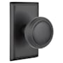 Emtek Norwich Privacy Door Knob Set with Rectangular Rose from the Brass Classic Collection Flat Black