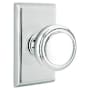 Emtek Norwich Privacy Door Knob Set with Rectangular Rose from the Brass Classic Collection Polished Chrome