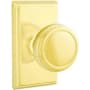 Emtek Norwich Privacy Door Knob Set with Rectangular Rose from the Brass Classic Collection Lifetime Polished Brass