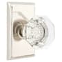 Emtek Old Town Privacy Door Knob Set with Rectangular Rose from the Brass Crystal Collection Polished Nickel