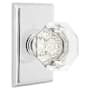 Emtek Old Town Privacy Door Knob Set with Rectangular Rose from the Brass Crystal Collection Polished Chrome