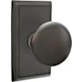 Emtek Providence Privacy Door Knob Set with Rectangular Rose from the Brass Classic Collection Oil Rubbed Bronze