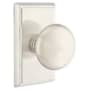 Emtek Providence Privacy Door Knob Set with Rectangular Rose from the Brass Classic Collection Satin Nickel