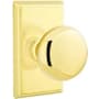 Emtek Providence Privacy Door Knob Set with Rectangular Rose from the Brass Classic Collection Lifetime Polished Brass