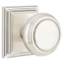 Emtek Norwich Privacy Door Knob Set with Wilshire Rose from the Brass Classic Collection Satin Nickel