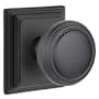 Emtek Norwich Privacy Door Knob Set with Wilshire Rose from the Brass Classic Collection Flat Black