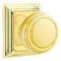 Emtek Norwich Privacy Door Knob Set with Wilshire Rose from the Brass Classic Collection Unlacquered Brass