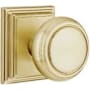 Emtek Norwich Privacy Door Knob Set with Wilshire Rose from the Brass Classic Collection Satin Brass