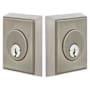 Emtek Rectangular Style Brass Modern Double Cylinder Deadbolt Pewter