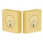 Emtek Square Style Brass Modern Double Cylinder Deadbolt Satin Brass