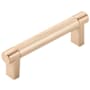 Emtek Knurled 3-1/2 Inch Center to Center Bar Cabinet Pull with Rectangular Stem from the SELECT Collection Satin Copper / Satin Copper Stem