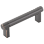 Emtek Knurled 3-1/2 Inch Center to Center Bar Cabinet Pull with Rectangular Stem from the SELECT Collection Oil Rubbed Bronze / Oil Rubbed Bronze Stem