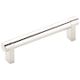 Emtek Smooth 4 Inch Center to Center Bar Cabinet Pull with Rectangular Stem from the SELECT Collection Polished Nickel / Polished Nickel Stem