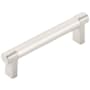 Emtek Smooth 4 Inch Center to Center Bar Cabinet Pull with Rectangular Stem from the SELECT Collection Satin Nickel / Satin Nickel Stem