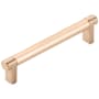 Emtek Smooth 5 Inch Center to Center Bar Cabinet Pull with Rectangular Stem from the SELECT Collection Satin Copper / Satin Copper Stem
