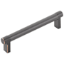 Emtek Knurled 5 Inch Center to Center Bar Cabinet Pull with Rectangular Stem from the SELECT Collection Oil Rubbed Bronze / Oil Rubbed Bronze Stem