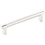 Emtek Knurled 5 Inch Center to Center Bar Cabinet Pull with Rectangular Stem from the SELECT Collection Polished Nickel / Polished Nickel Stem