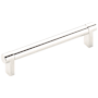 Emtek Smooth 5 Inch Center to Center Bar Cabinet Pull with Rectangular Stem from the SELECT Collection Polished Nickel / Polished Nickel Stem