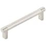 Emtek Knurled 5 Inch Center to Center Bar Cabinet Pull with Rectangular Stem from the SELECT Collection Satin Nickel / Satin Nickel Stem