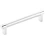 Emtek Knurled 5 Inch Center to Center Bar Cabinet Pull with Rectangular Stem from the SELECT Collection Polished Chrome / Polished Chrome Stem
