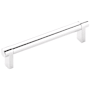 Emtek Smooth 5 Inch Center to Center Bar Cabinet Pull with Rectangular Stem from the SELECT Collection Polished Chrome / Polished Chrome Stem