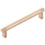 Emtek Knurled 6 Inch Center to Center Bar Cabinet Pull with Rectangular Stem from the SELECT Collection Satin Copper / Satin Copper Stem