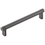 Emtek Knurled 6 Inch Center to Center Bar Cabinet Pull with Rectangular Stem from the SELECT Collection Oil Rubbed Bronze / Oil Rubbed Bronze Stem