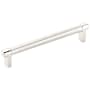 Emtek Knurled 6 Inch Center to Center Bar Cabinet Pull with Rectangular Stem from the SELECT Collection Polished Nickel / Polished Nickel Stem