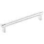 Emtek Knurled 6 Inch Center to Center Bar Cabinet Pull with Rectangular Stem from the SELECT Collection Polished Chrome / Polished Chrome Stem