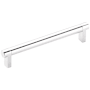 Emtek Smooth 6 Inch Center to Center Bar Cabinet Pull with Rectangular Stem from the SELECT Collection Polished Chrome / Polished Chrome Stem