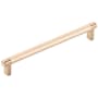 Emtek Knurled 8 Inch Center to Center Bar Cabinet Pull with Rectangular Stem from the SELECT Collection Satin Copper / Satin Copper Stem