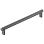 Emtek Knurled 8 Inch Center to Center Bar Cabinet Pull with Rectangular Stem from the SELECT Collection Oil Rubbed Bronze / Oil Rubbed Bronze Stem