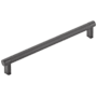 Emtek Knurled 8 Inch Center to Center Bar Cabinet Pull with Rectangular Stem from the SELECT Collection Flat Black / Flat Black Stem