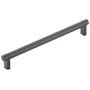 Emtek Smooth 8 Inch Center to Center Bar Cabinet Pull with Rectangular Stem from the SELECT Collection Flat Black / Flat Black Stem