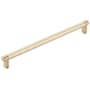 Emtek Knurled 10 Inch Center to Center Bar Cabinet Pull with Rectangular Stem from the SELECT Collection Satin Brass / Satin Brass Stem