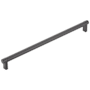 Emtek Smooth 12 Inch Center to Center Bar Cabinet Pull with Rectangular Stem from the SELECT Collection Flat Black / Flat Black Stem