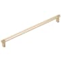 Emtek Smooth 12 Inch Center to Center Bar Cabinet Pull with Rectangular Stem from the SELECT Collection Satin Brass / Satin Brass Stem