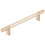 Emtek Smooth 6 Inch Center to Center Bar Cabinet Pull with Rectangular Bar Stem from the SELECT Collection Satin Copper / Satin Copper Stem