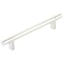 Emtek Smooth 6 Inch Center to Center Bar Cabinet Pull with Rectangular Bar Stem from the SELECT Collection Polished Nickel / Polished Nickel Stem