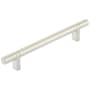Emtek Smooth 6 Inch Center to Center Bar Cabinet Pull with Rectangular Bar Stem from the SELECT Collection Satin Nickel / Satin Nickel Stem