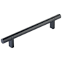 Emtek Smooth 6 Inch Center to Center Bar Cabinet Pull with Rectangular Bar Stem from the SELECT Collection Flat Black / Flat Black Stem