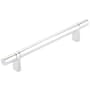 Emtek Smooth 6 Inch Center to Center Bar Cabinet Pull with Rectangular Bar Stem from the SELECT Collection Polished Chrome / Polished Chrome Stem