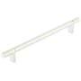 Emtek Knurled 8 Inch Center to Center Bar Cabinet Pull with Rectangular Bar Stem from the SELECT Collection Polished Nickel / Polished Nickel Stem