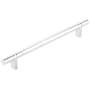 Emtek Smooth 8 Inch Center to Center Bar Cabinet Pull with Rectangular Bar Stem from the SELECT Collection Polished Chrome / Polished Chrome Stem