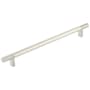 Emtek Smooth 10 Inch Center to Center Bar Cabinet Pull with Rectangular Bar Stem from the SELECT Collection Satin Nickel / Satin Nickel Stem